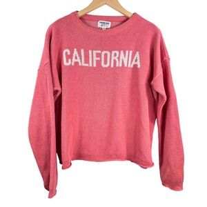 VTG Town Pride California Knit Sweater Pink Coral Pullover Made in USA sz S